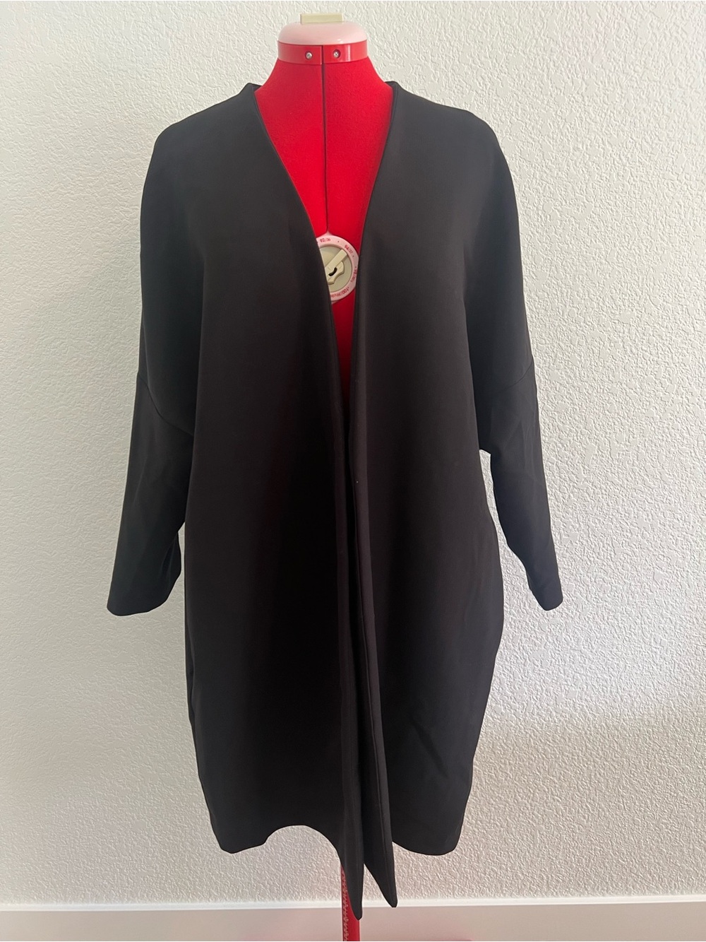 H&M Black Open-Front Long Cardigan Large